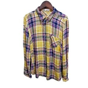 Maunces Women's Plaid Flannel Long Sleeve Button Down Shirt